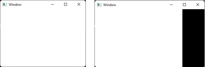 left: white window; right: white window with black bar
