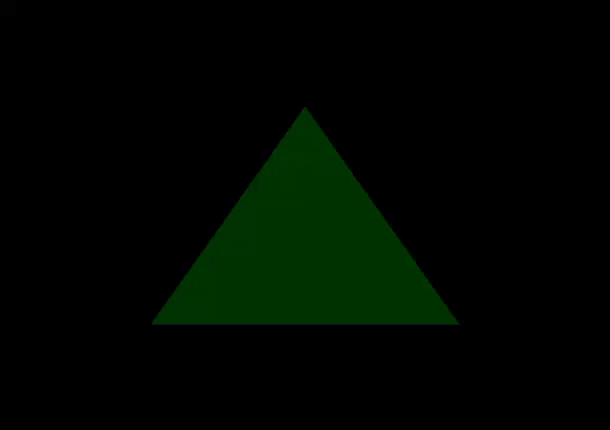 green triangle getting brighter and darker