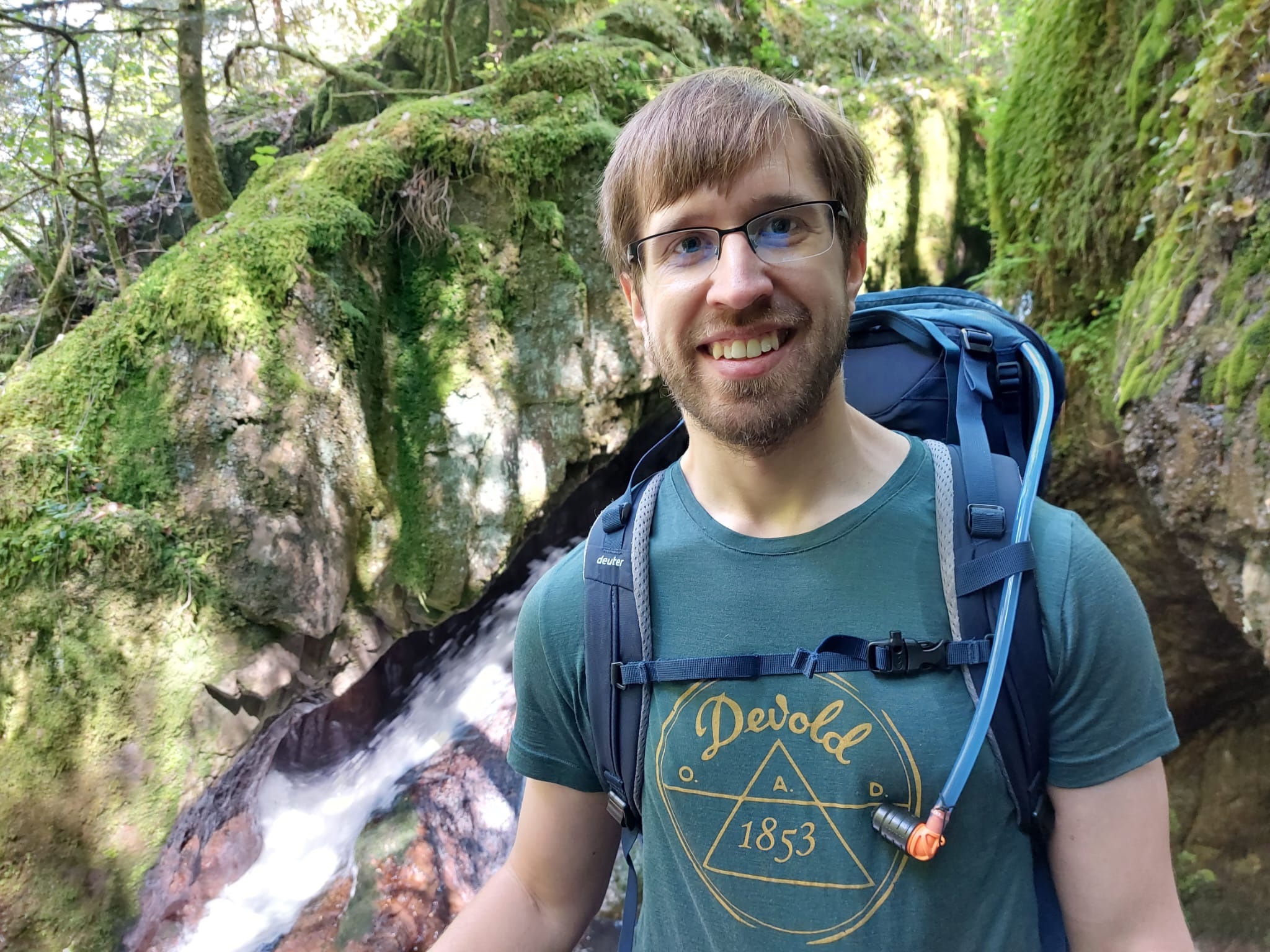 A picture of me hiking in the mountains